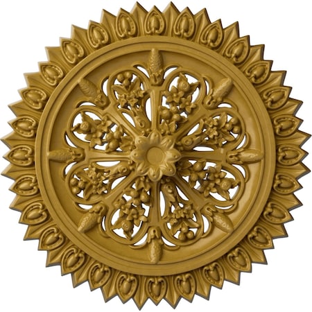 Ekena Millwork Lariah Ceiling Medallion (Fits Canopies up to 1 3/8"), 24 3/4"OD 1 3/8"ID x 3 1/4"P, Iridescent Gold CM24LAIGS